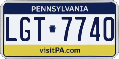 PA license plate LGT7740