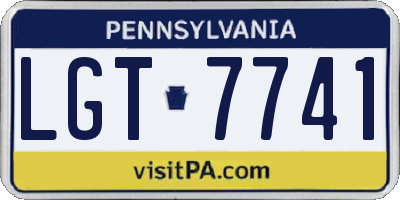 PA license plate LGT7741