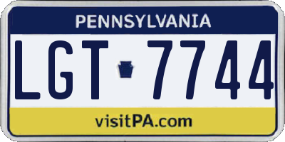 PA license plate LGT7744