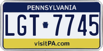 PA license plate LGT7745