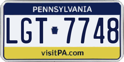 PA license plate LGT7748