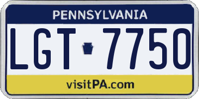 PA license plate LGT7750