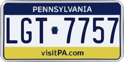 PA license plate LGT7757
