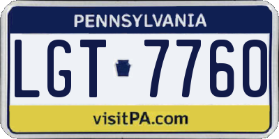 PA license plate LGT7760