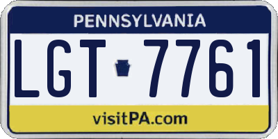 PA license plate LGT7761