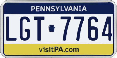 PA license plate LGT7764