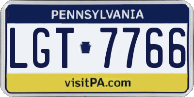 PA license plate LGT7766
