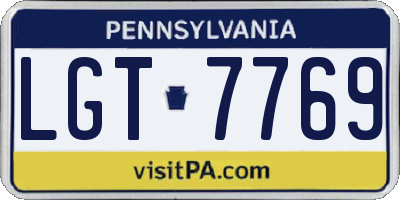 PA license plate LGT7769