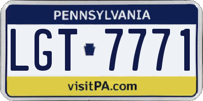 PA license plate LGT7771