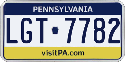 PA license plate LGT7782