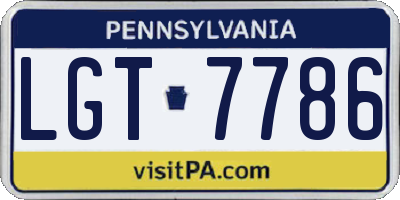 PA license plate LGT7786