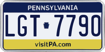 PA license plate LGT7790