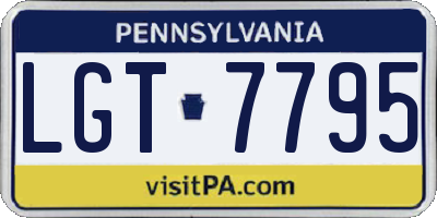 PA license plate LGT7795