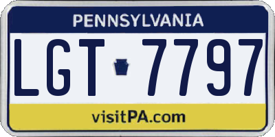 PA license plate LGT7797