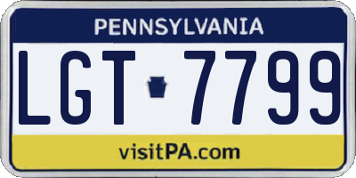 PA license plate LGT7799