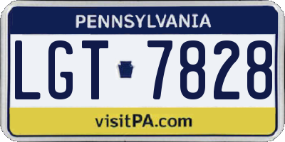 PA license plate LGT7828