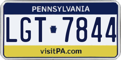 PA license plate LGT7844