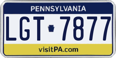 PA license plate LGT7877