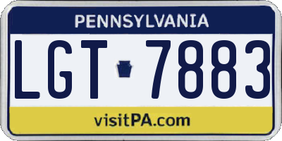 PA license plate LGT7883