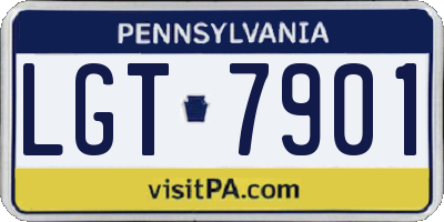 PA license plate LGT7901