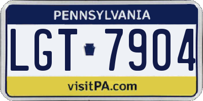 PA license plate LGT7904