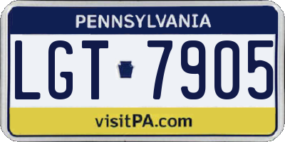 PA license plate LGT7905