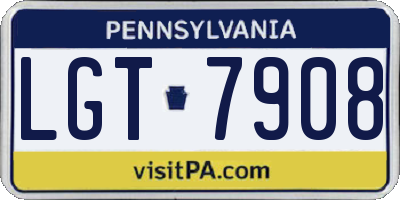PA license plate LGT7908