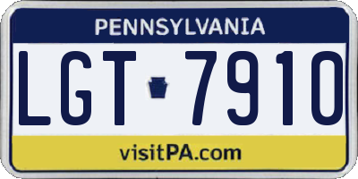 PA license plate LGT7910