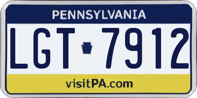 PA license plate LGT7912