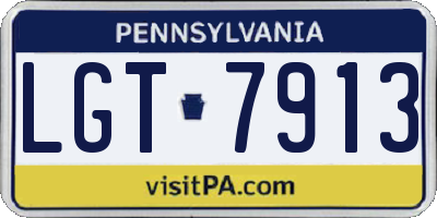 PA license plate LGT7913