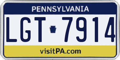 PA license plate LGT7914