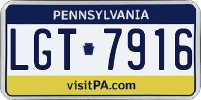 PA license plate LGT7916