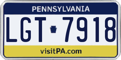 PA license plate LGT7918