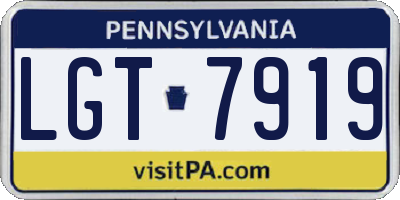 PA license plate LGT7919