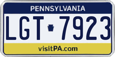 PA license plate LGT7923