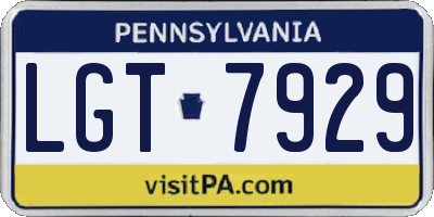 PA license plate LGT7929