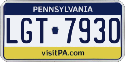 PA license plate LGT7930