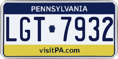 PA license plate LGT7932