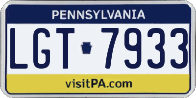 PA license plate LGT7933