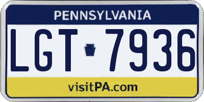 PA license plate LGT7936