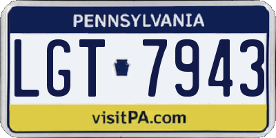 PA license plate LGT7943