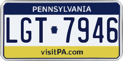 PA license plate LGT7946
