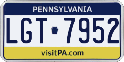 PA license plate LGT7952