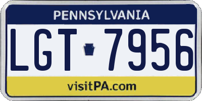 PA license plate LGT7956