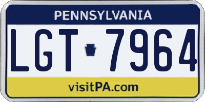 PA license plate LGT7964