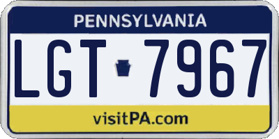 PA license plate LGT7967