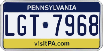 PA license plate LGT7968