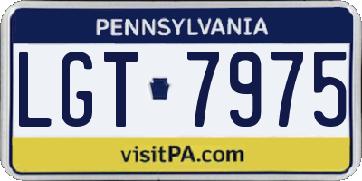 PA license plate LGT7975