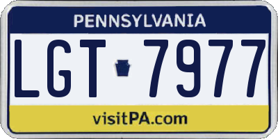 PA license plate LGT7977