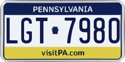 PA license plate LGT7980